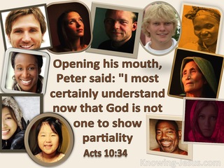 Acts 10:34 God Does Not Show Partiality (cream)
